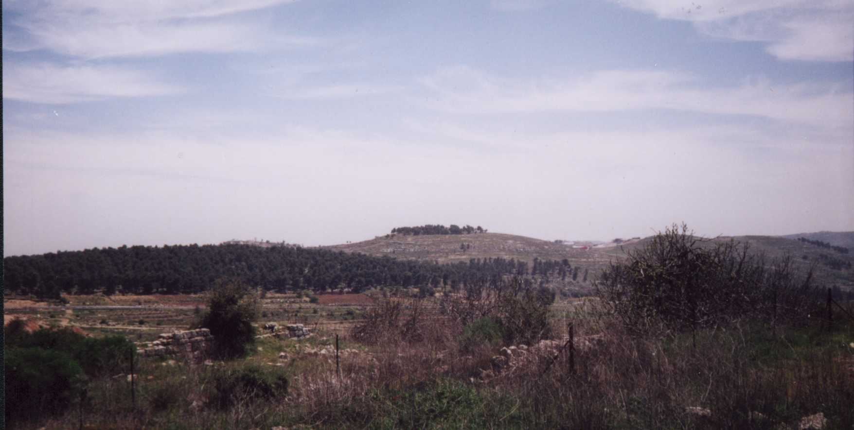גבעת עוז - מבט מהמנזר הרוסי. המסורת מזהה אותה עם מגדל עדר המקראית, עליה אומר תרגום יונתן: מקום שממנו עתיד להתגלות המ 